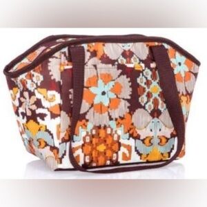 Thirty-One Brown and Orange Floral insulated lunch bag